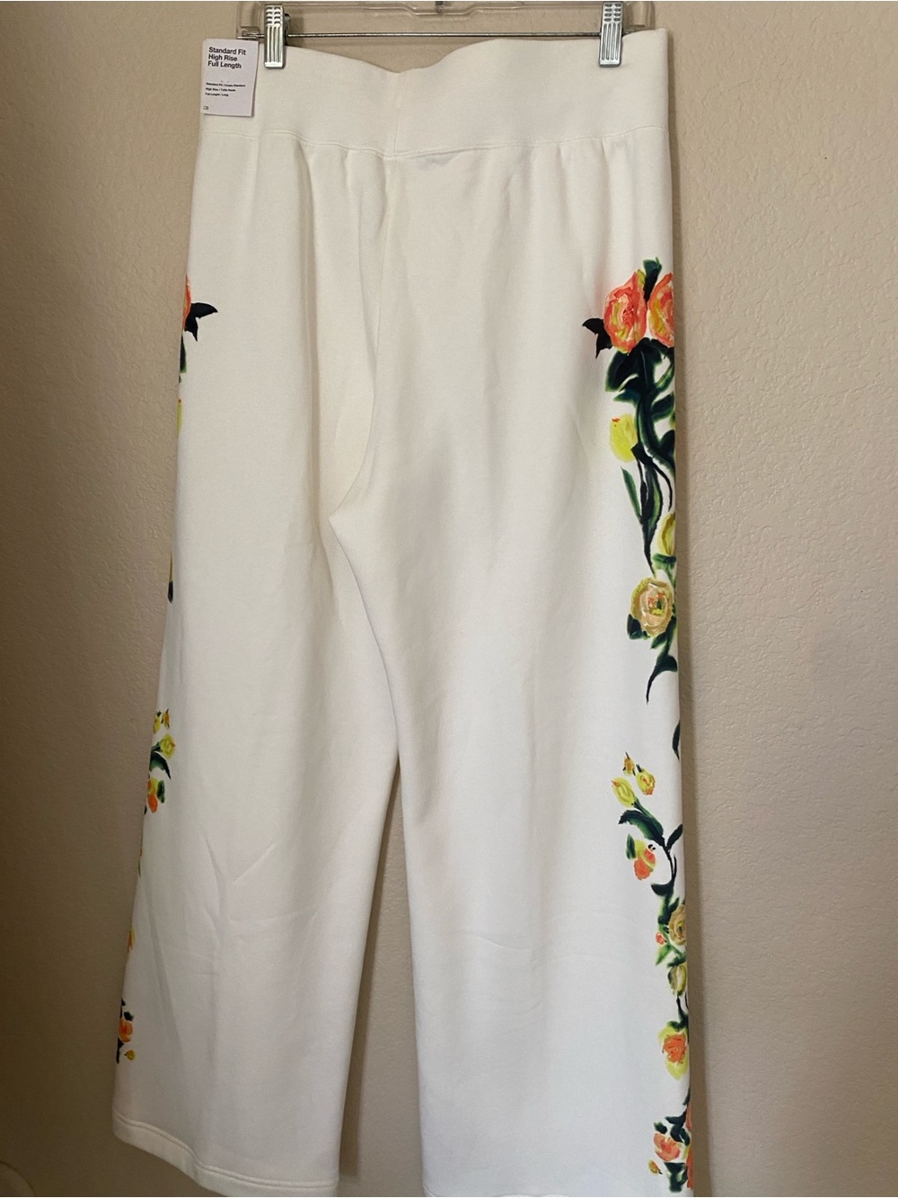 Nike Cream Limited Edition Wide-Leg Sweatpants with Orange & Yellow Floral Print - Picture 2 of 10